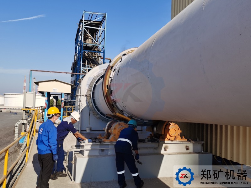 阿联酋糖渣处理再生石灰回转窑现场